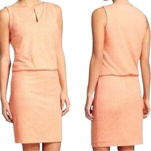 Athleta Sleeveless Peach Linen Blend Dress Lined Keyhole Neck Women’s Size XS